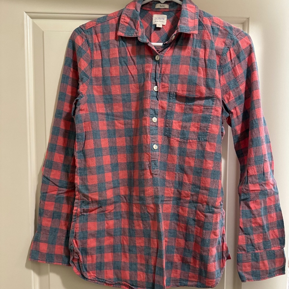 J.Crew Plaid Flannel Button up *XS*